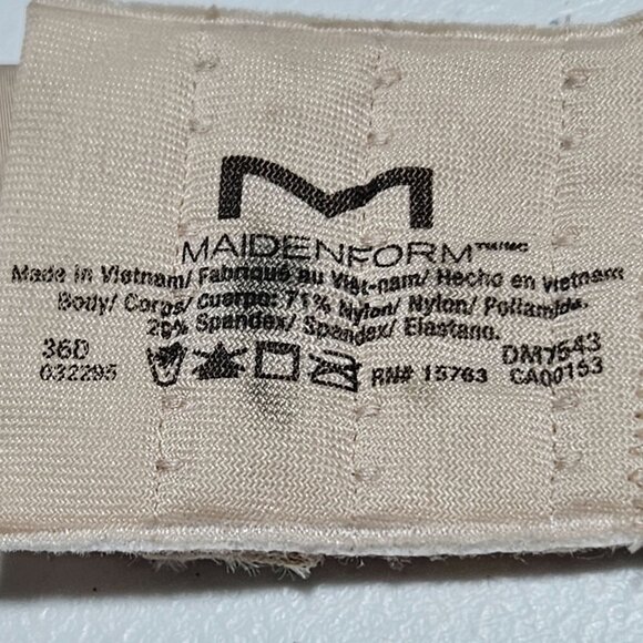 Maidenform Beige Underwire T-Shirt Bra Size 36D Lightly Lined Adjustable Straps - Picture 5 of 5